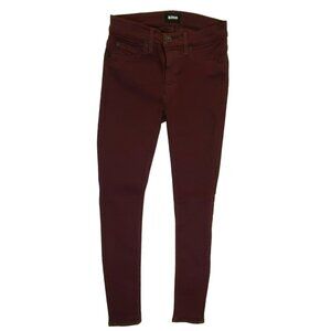 Hudson Jeans Size 25 x 28 Nico Midrise Super Skinny Burgundy Maroon, Womens